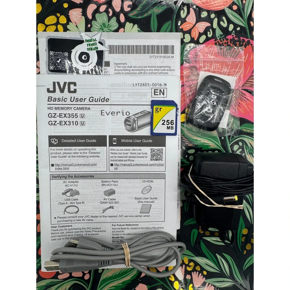 JVC Everio GZ-EX355BU Full HD Camcorder 40x Optical Zoom WiFi Black Bundle